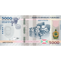 (345) ** PNew (PN58) Burundi - 5000 Francs Year 2022